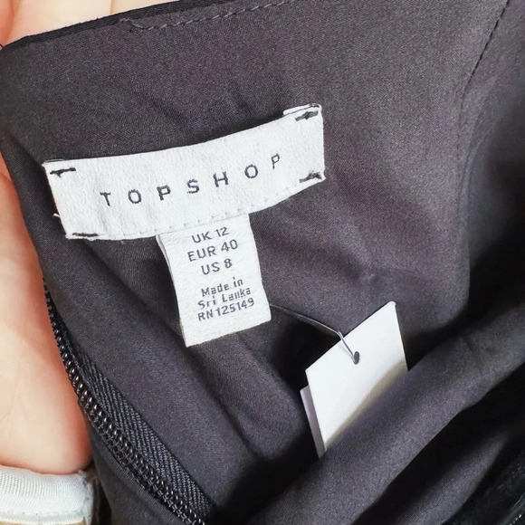 Topshop Black and Cream One Shoulder Dresses - Picture 7 of 7